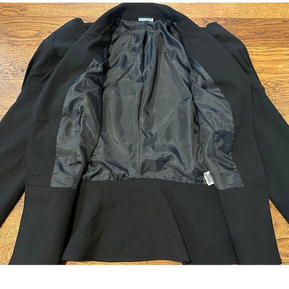 Allen B Schwartz Lux Military Blazer - Black - Size Medium Chic Modern Fashion - Picture 2 of 9